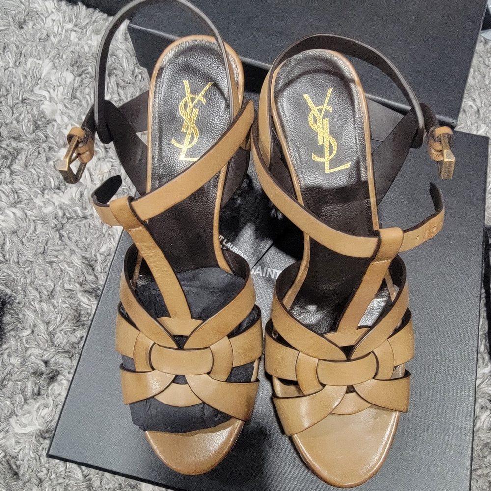 Ysl  tribute woven Heels